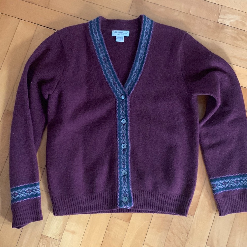 Maroon Wool Cardigan
